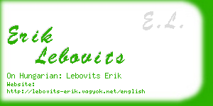 erik lebovits business card